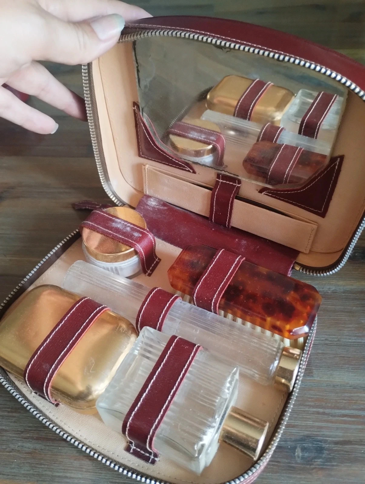 Vintage toiletset met ritssluiting – photo 3
